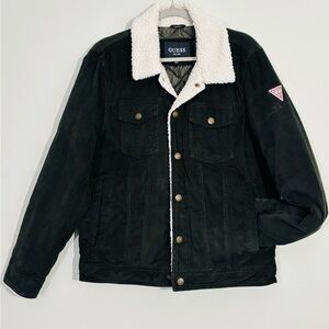 Guess Sherpa-lined corduroy snap jacket M